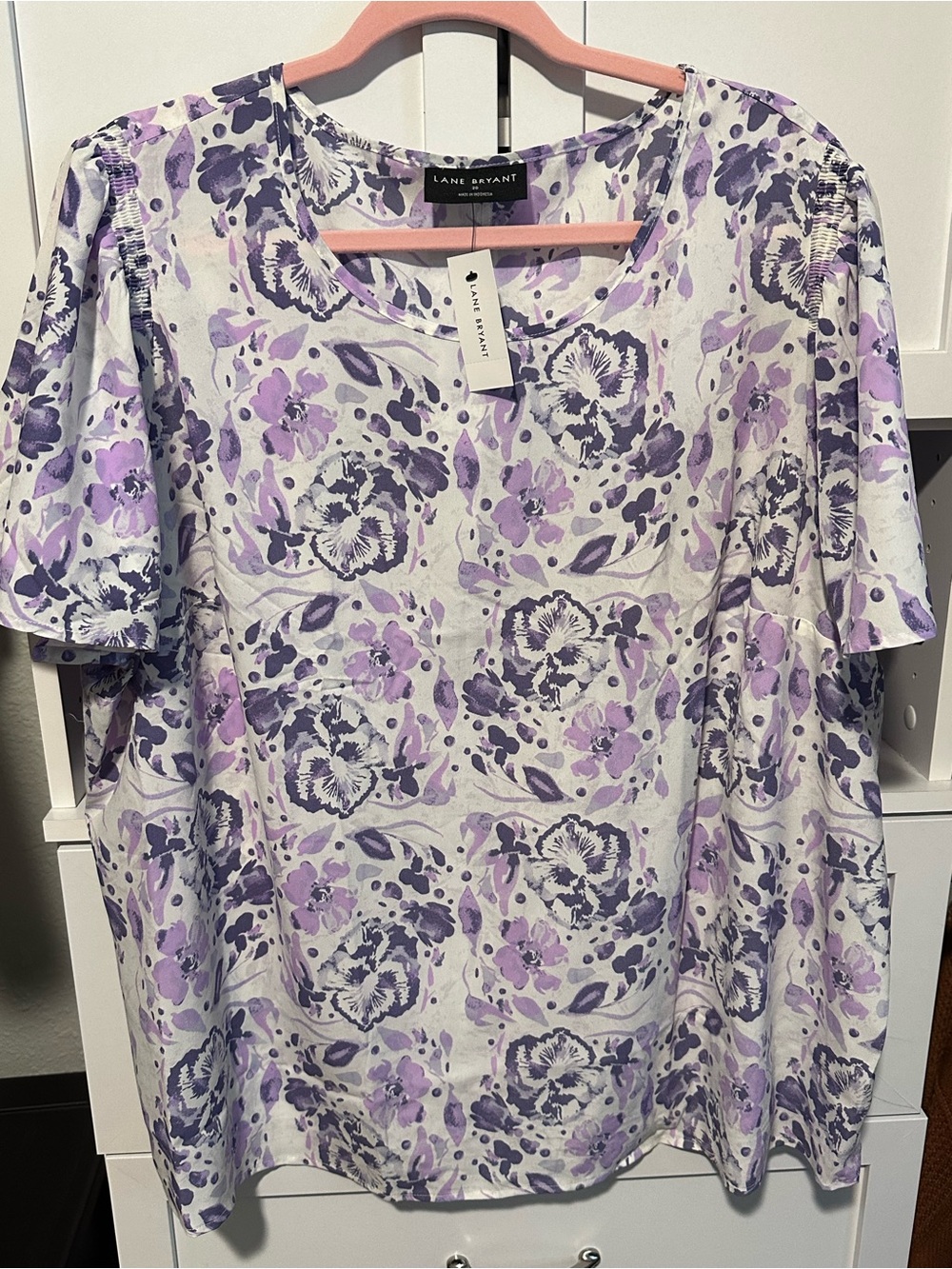 NWT Lane Bryant Purple Floral Blouse — Size 20